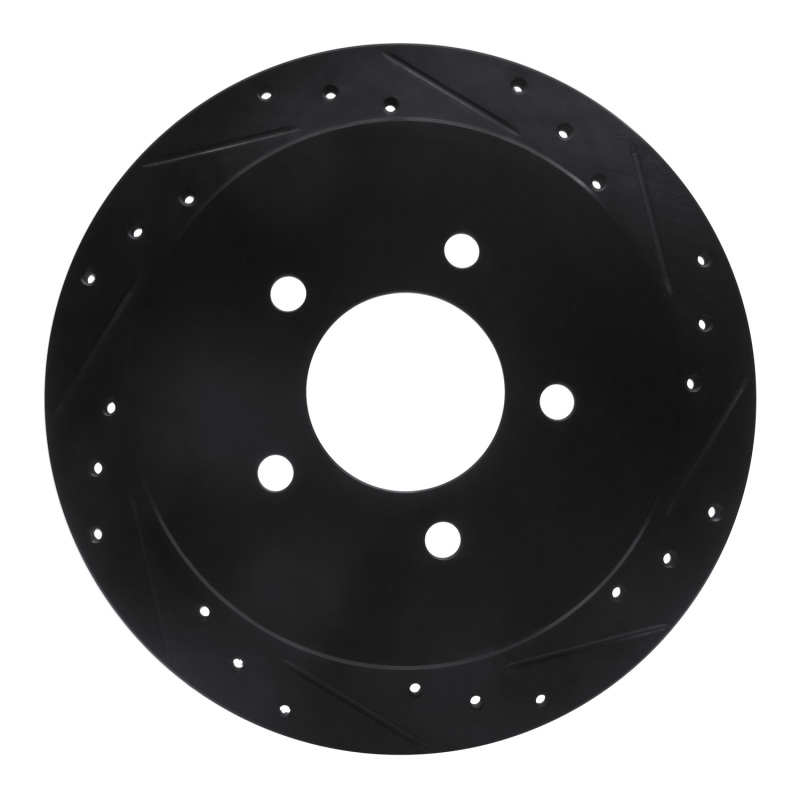 Ford F-150 Brake Rotor (1) - Rear Right - R1 Concepts - Drilled & Slotted - Black - `97-`04